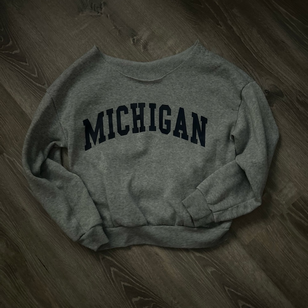 Michigan hoodie with cut neckline